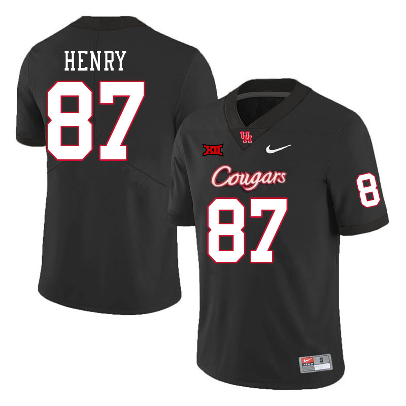 Men #87 Bryan Henry Houston Cougars Big 12 XII College Football Jerseys Stitched-Black